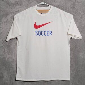 Vintage Nike USA Soccer Shirt Mens XL White Fit Dry Swoosh Athletic 336647-100